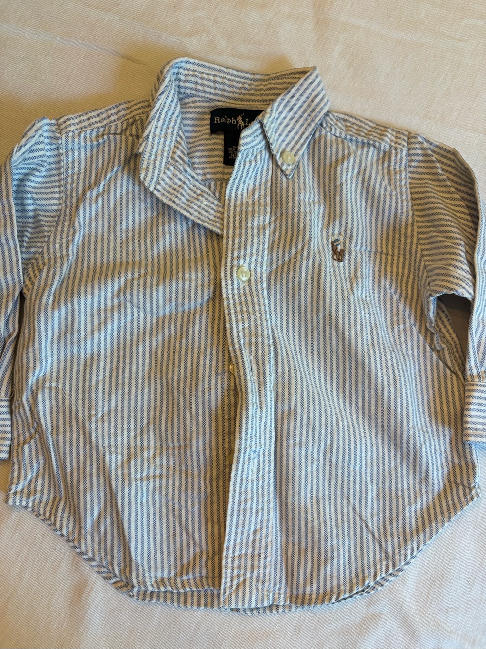 Ralph Lauren Kids Blue & White Striped Button-Down Shirt